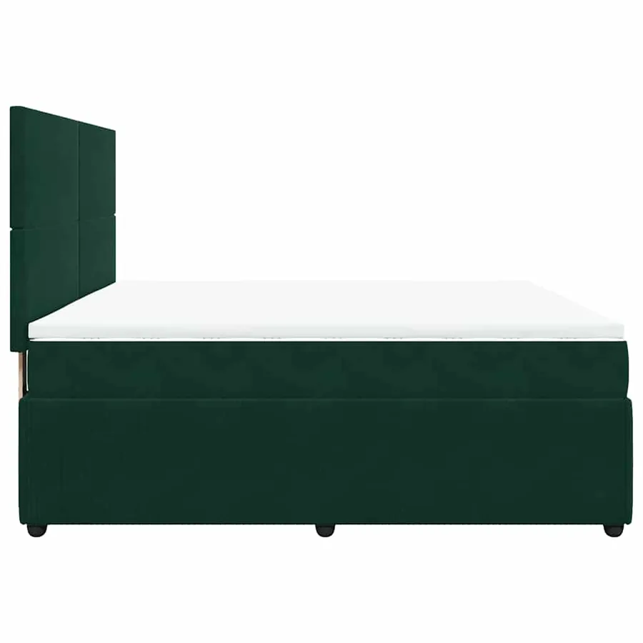 Sommier à lattes de lit et matelas Vert foncé 180x200cm Velours - 7