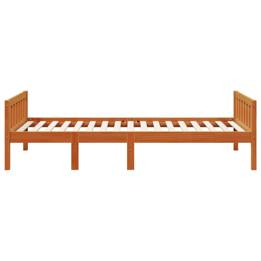 Lit pour enfants sans matelas cire marron 80x200 cm pin massif - 5
