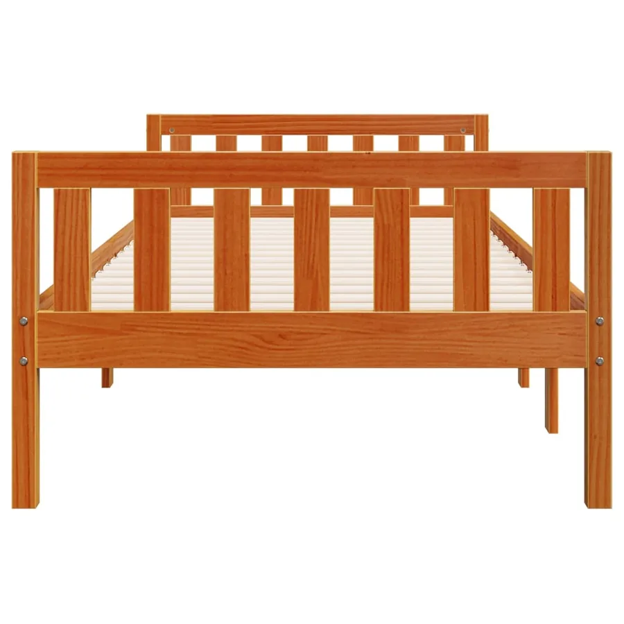 Lit pour enfants sans matelas cire marron 80x200 cm pin massif - 6