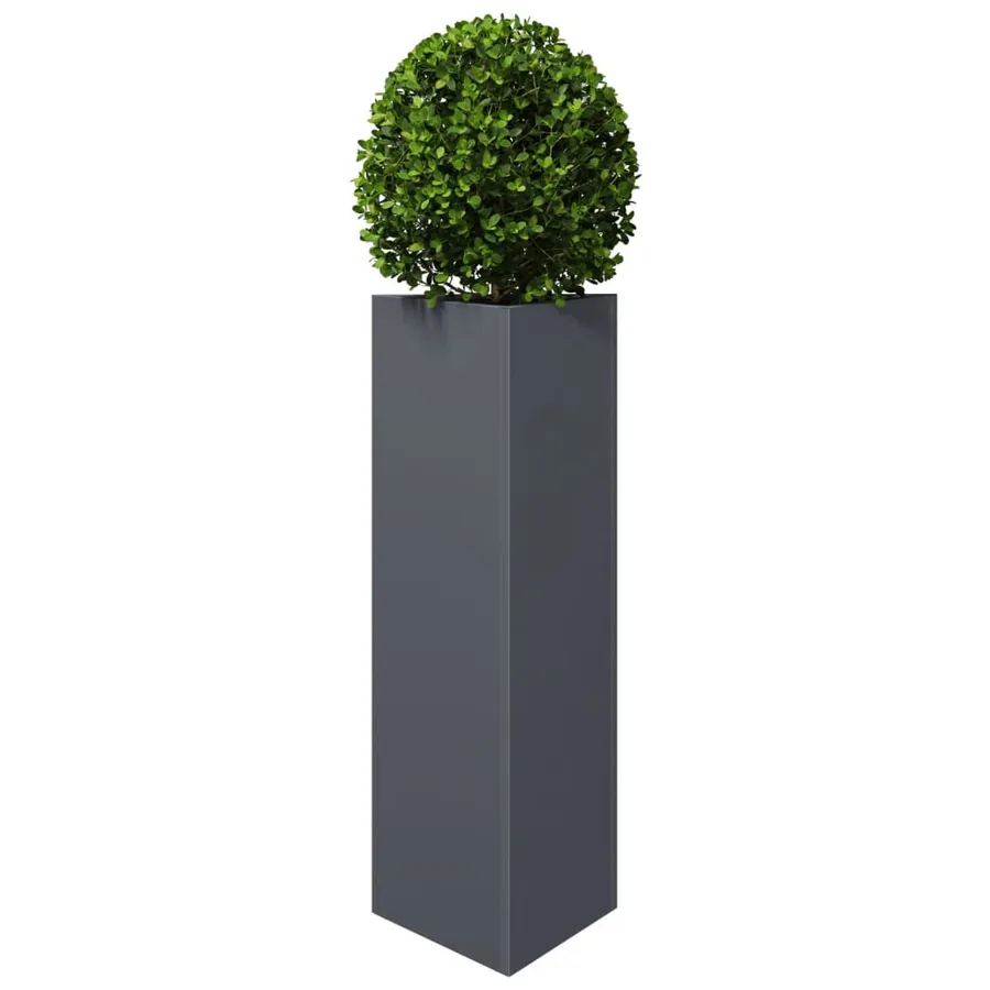 Jardinière anthracite triangulaire 30x26x75 cm acier - 3