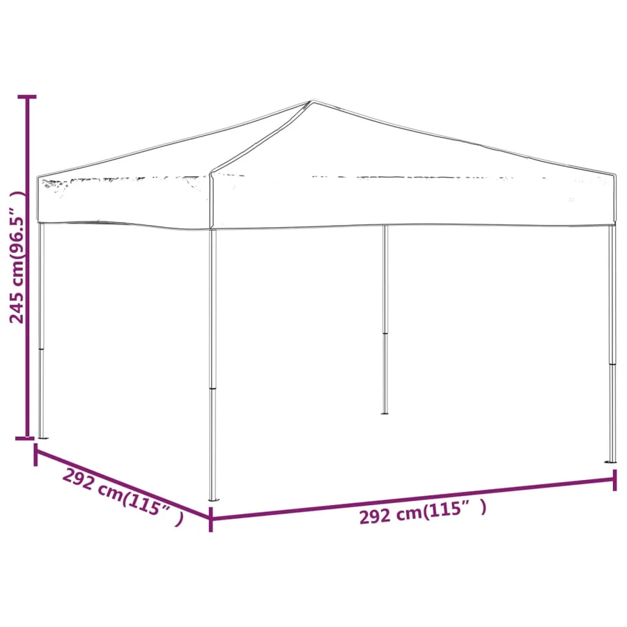 Tente de réception pliable Anthracite 3x3 m - 8