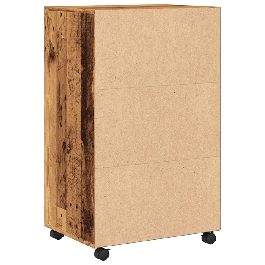 Armoire à roulettes vieux bois 55x40x91 cm bois d'ingénierie - 6