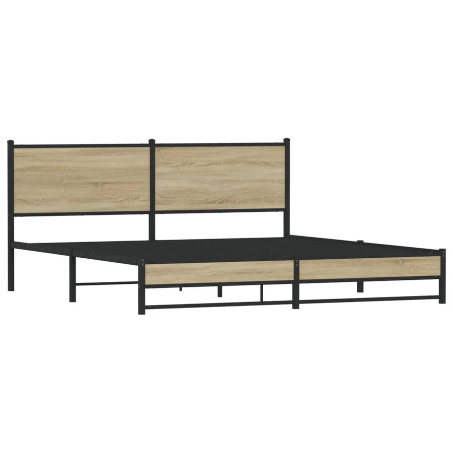 Cadre de lit en métal sans matelas chêne sonoma 183x213 cm - 4