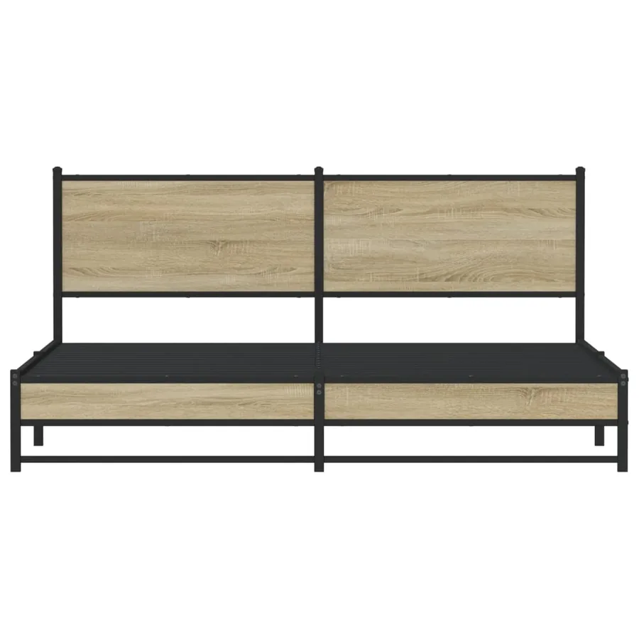 Cadre de lit en métal sans matelas chêne sonoma 183x213 cm - 5