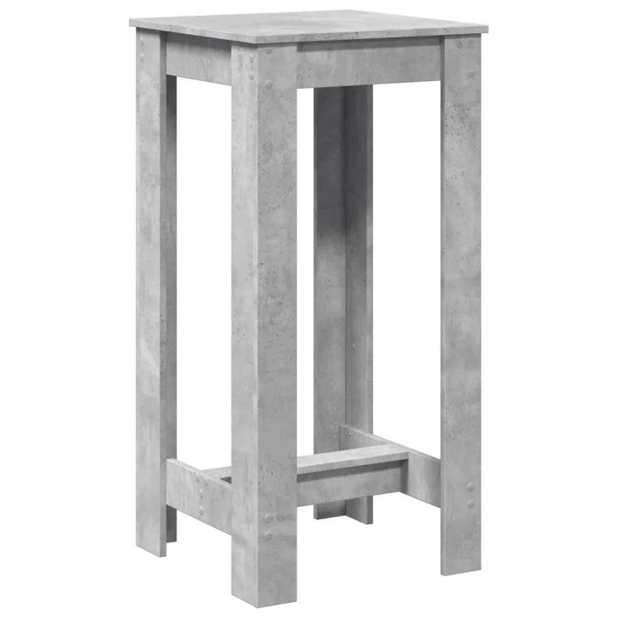 Table de bar gris béton 51x50x103,5 cm bois d'ingénierie - 5
