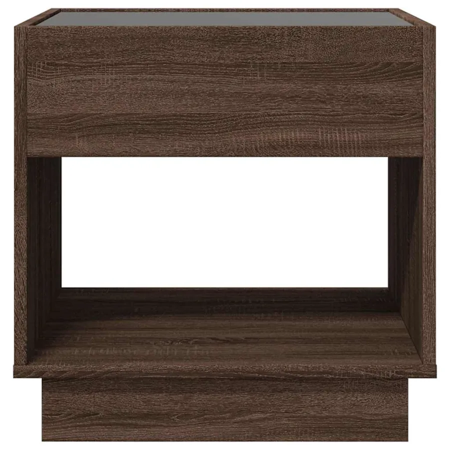 Table basse avec LED infini chêne marron 50x50x50 cm - 6