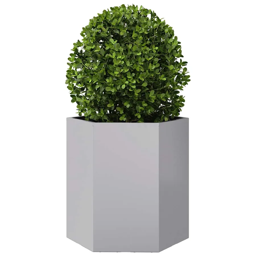 Jardinière hexagone 46x40x45 cm acier galvanisé - 3