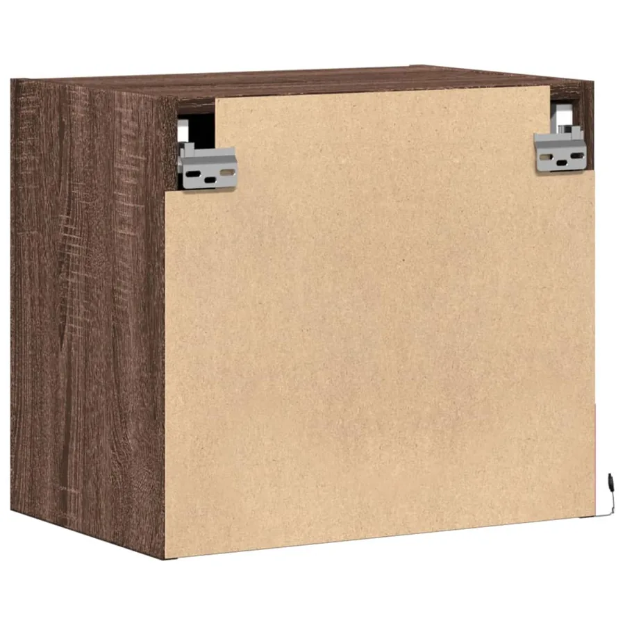 Tables de chevet murales avec lumières LED 2 pcs chêne marron - 9