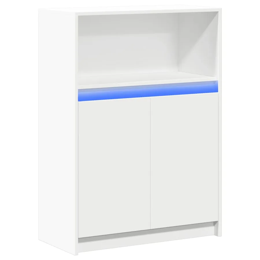 Buffet avec LED blanc 72x34x100 cm bois d'ingénierie - 3