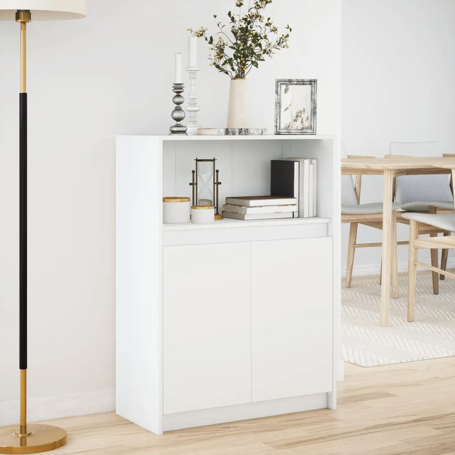Buffet avec LED blanc 72x34x100 cm bois d'ingénierie - 4