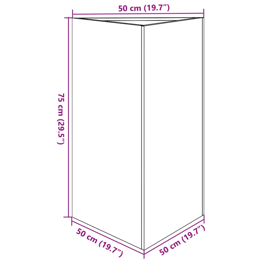 Jardinière triangulaire 50x43x75 cm acier inoxydable - 10