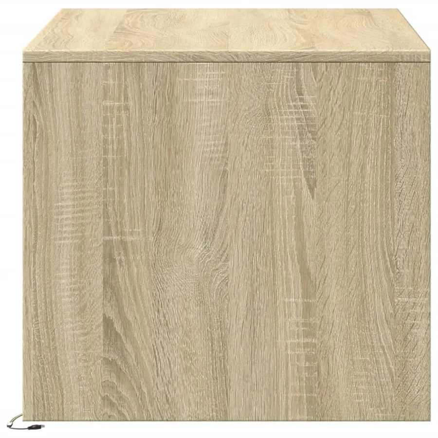 Table basse avec lumières LED chêne sonoma bois d'ingénierie - 7