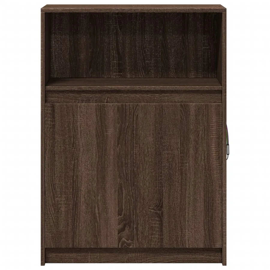 Buffet avec LED chêne marron 72x34x100 cm bois d'ingénierie - 6