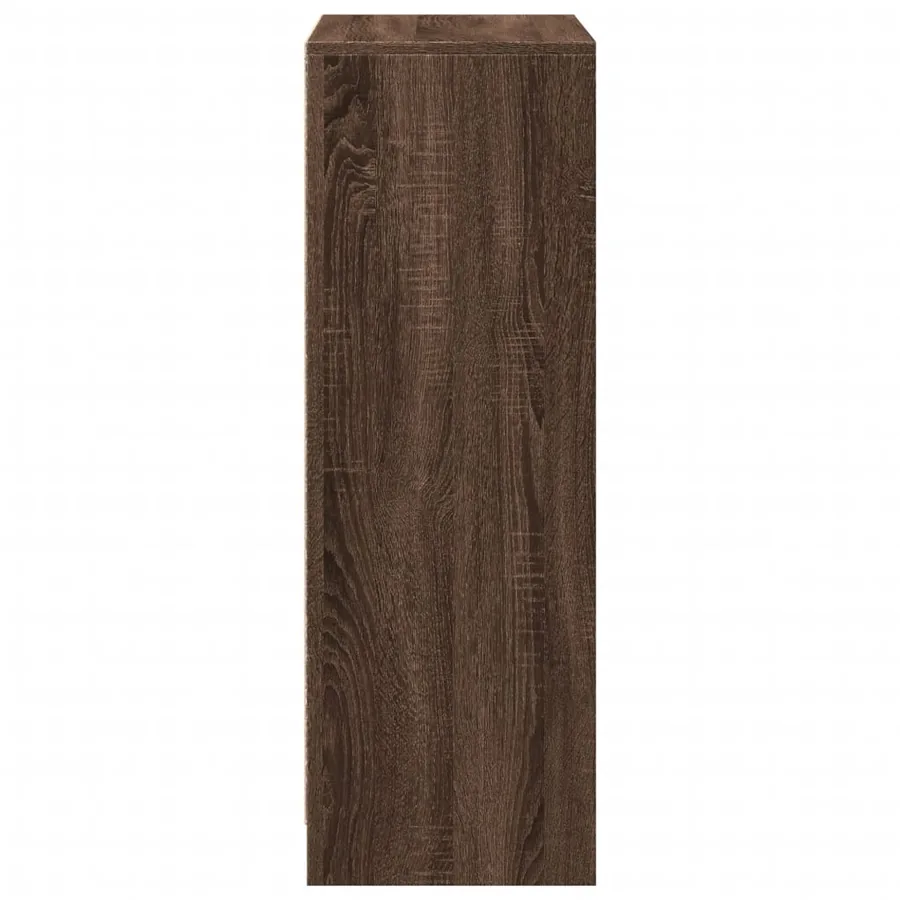 Buffet avec LED chêne marron 72x34x100 cm bois d'ingénierie - 8