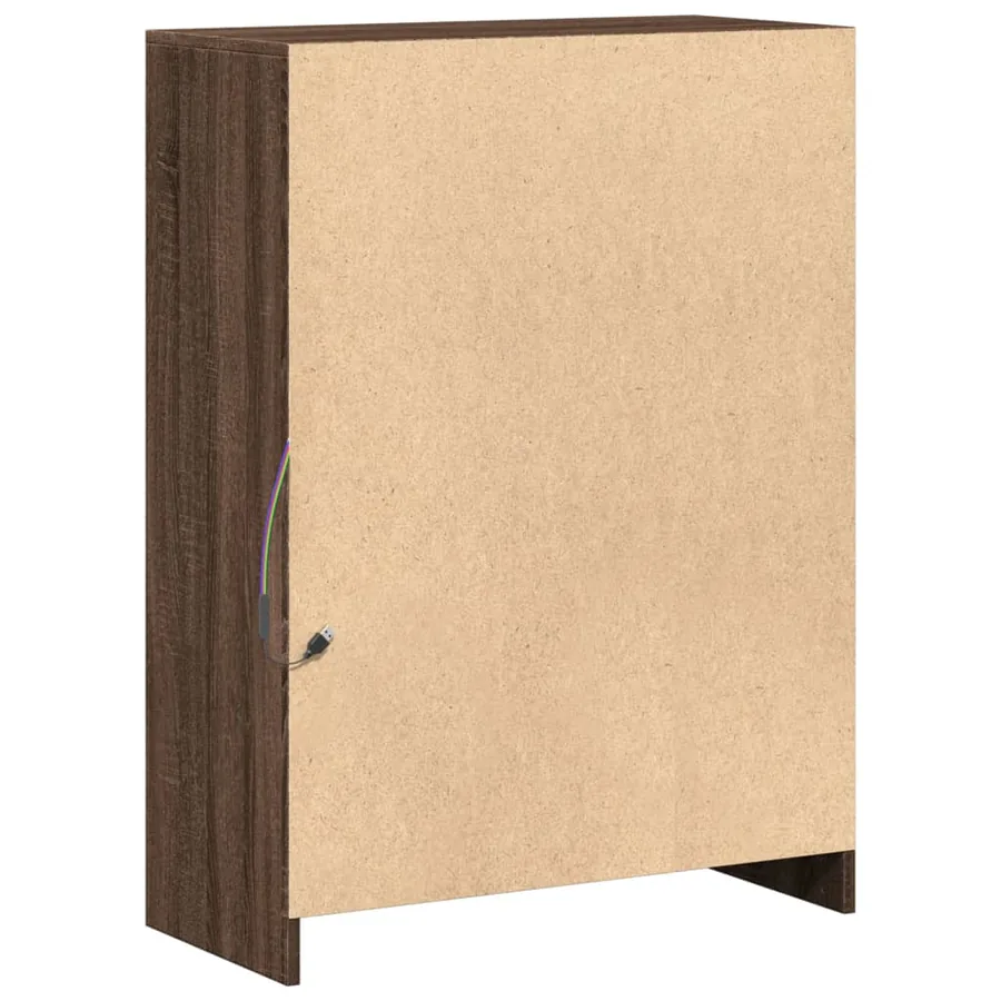 Buffet avec LED chêne marron 72x34x100 cm bois d'ingénierie - 9