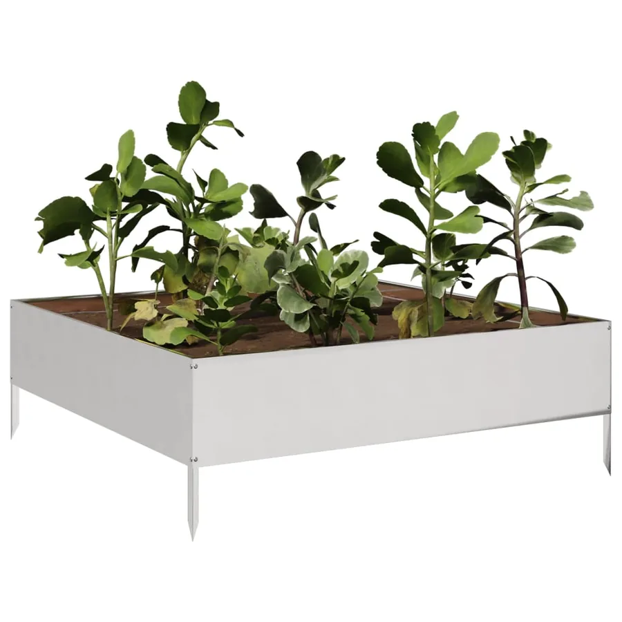 Lit surélevé de jardin 100x100x33,5 cm acier inoxydable - 3