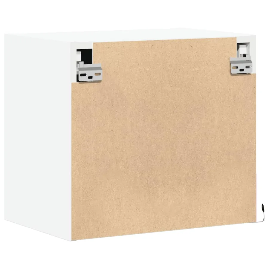 Tables de chevet murales avec lumières LED 2 pcs blanc - 9
