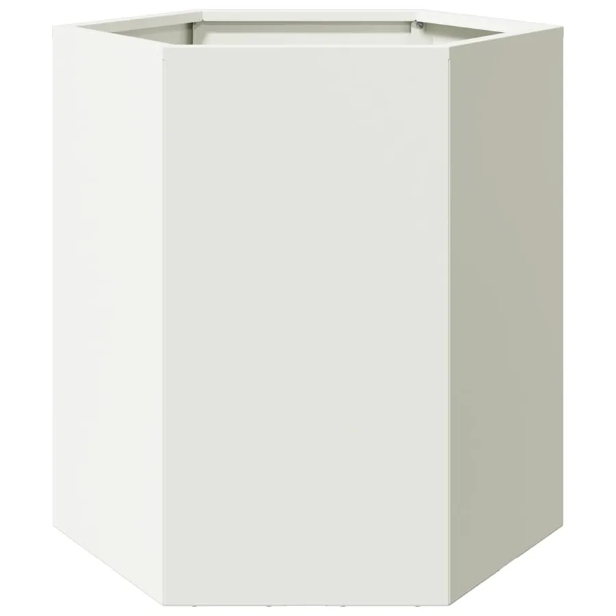 Jardinières 2 pcs blanc hexagone 46x40x45 cm acier - 6