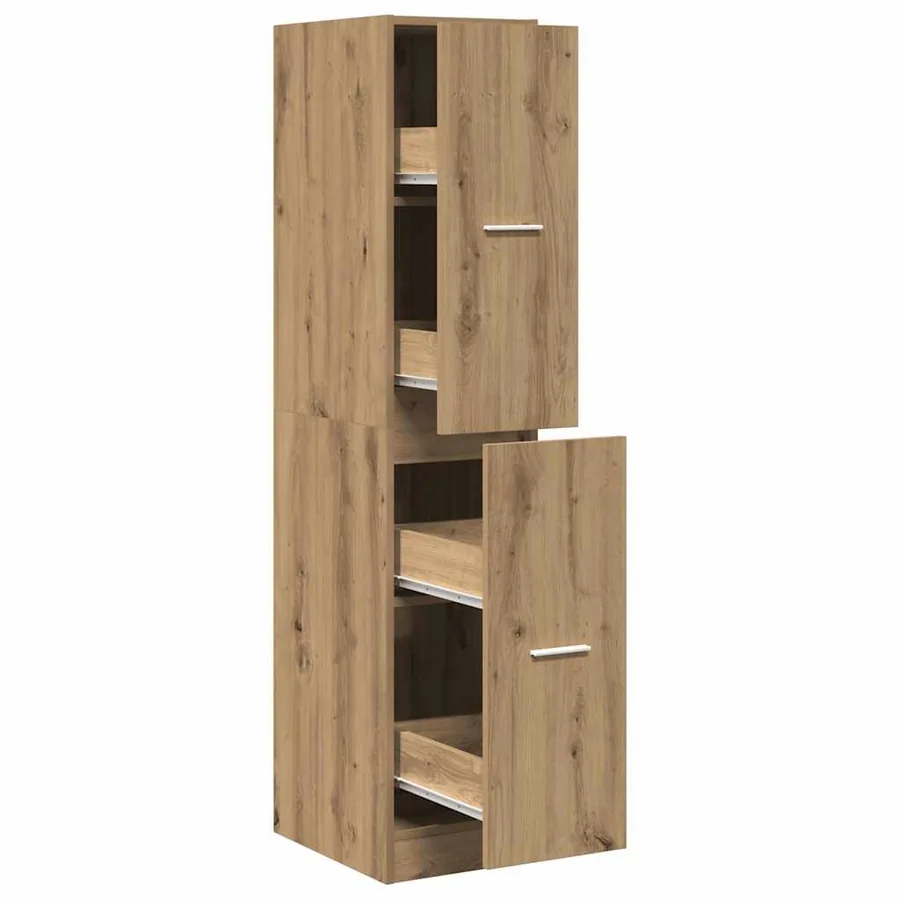 Armoire d'apothicaire Chêne artisanal 30x41x144,5 cm Bois d'ingénierie - 2