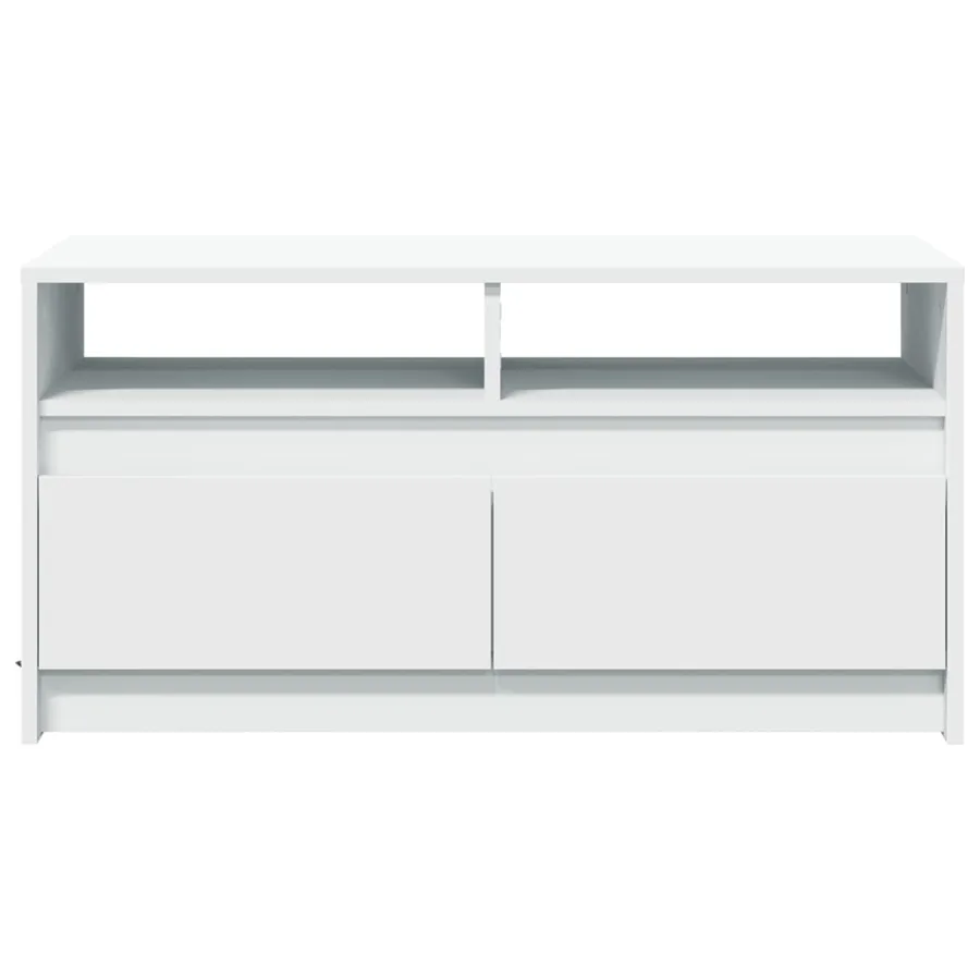 Table basse avec lumières LED blanc bois d'ingénierie - 6