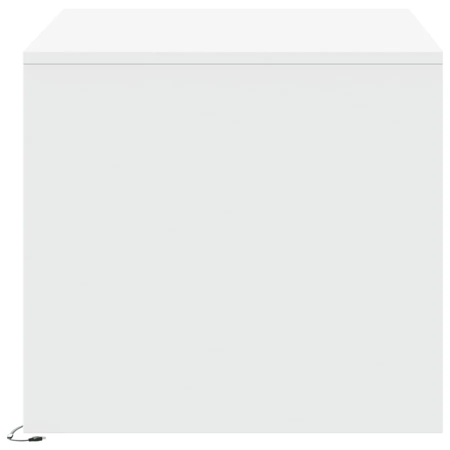 Table basse avec lumières LED blanc bois d'ingénierie - 7
