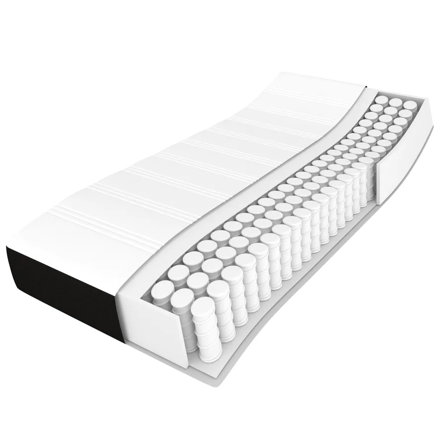 Sommier à lattes de lit avec matelas Noir 90x190 cm Tissu - 11