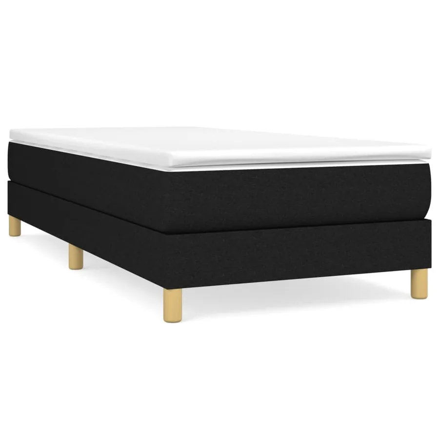 Sommier à lattes de lit avec matelas Noir 90x190 cm Tissu - 2