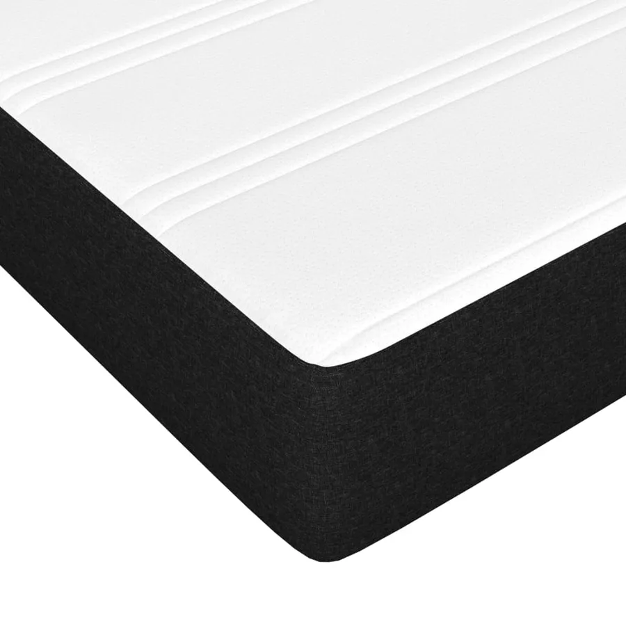 Sommier à lattes de lit avec matelas Noir 90x190 cm Tissu - 8
