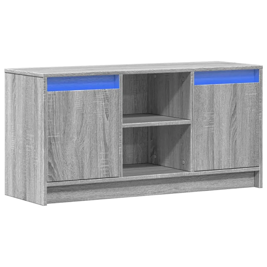 Meuble TV avec LED sonoma gris 100x34x50 cm bois d'ingénierie - 3