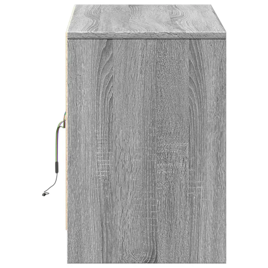Meuble TV avec LED sonoma gris 100x34x50 cm bois d'ingénierie - 7