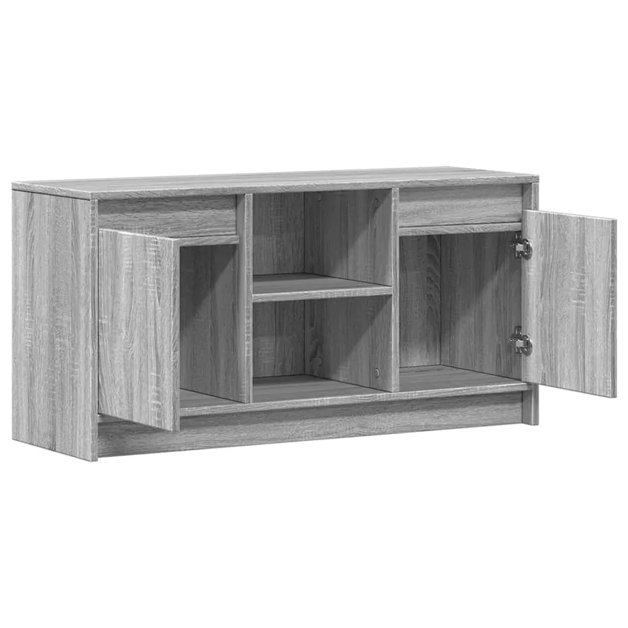 Meuble TV avec LED sonoma gris 100x34x50 cm bois d'ingénierie - 9