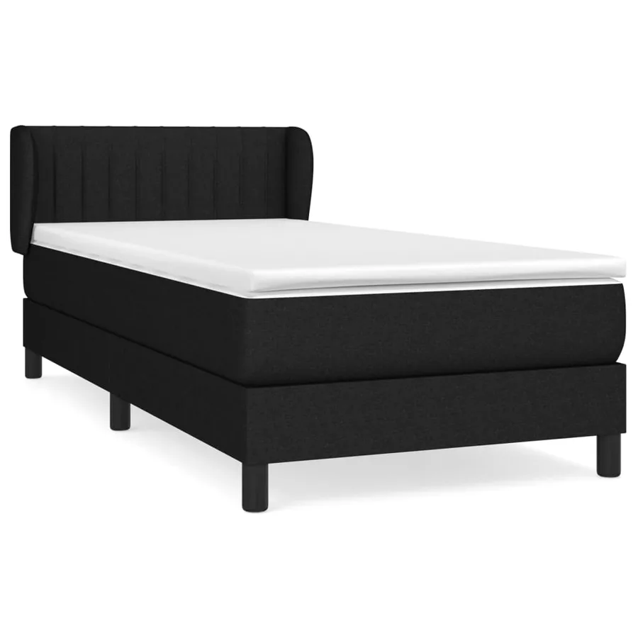 Sommier à lattes de lit avec matelas Noir 90x190 cm Tissu - 2