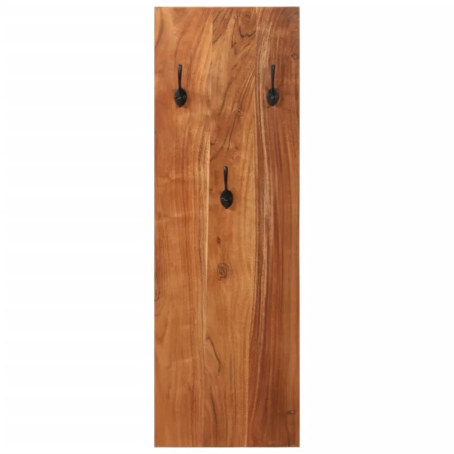 Porte-manteaux muraux 2 pcs 36x3x110 cm Bois d'acacia massif - 3