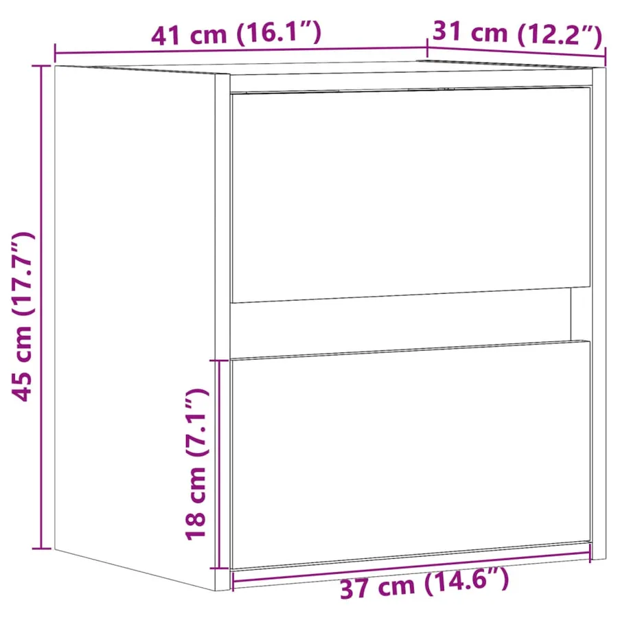 Tables de chevet murales avec lumières LED 2 pcs blanc - 15