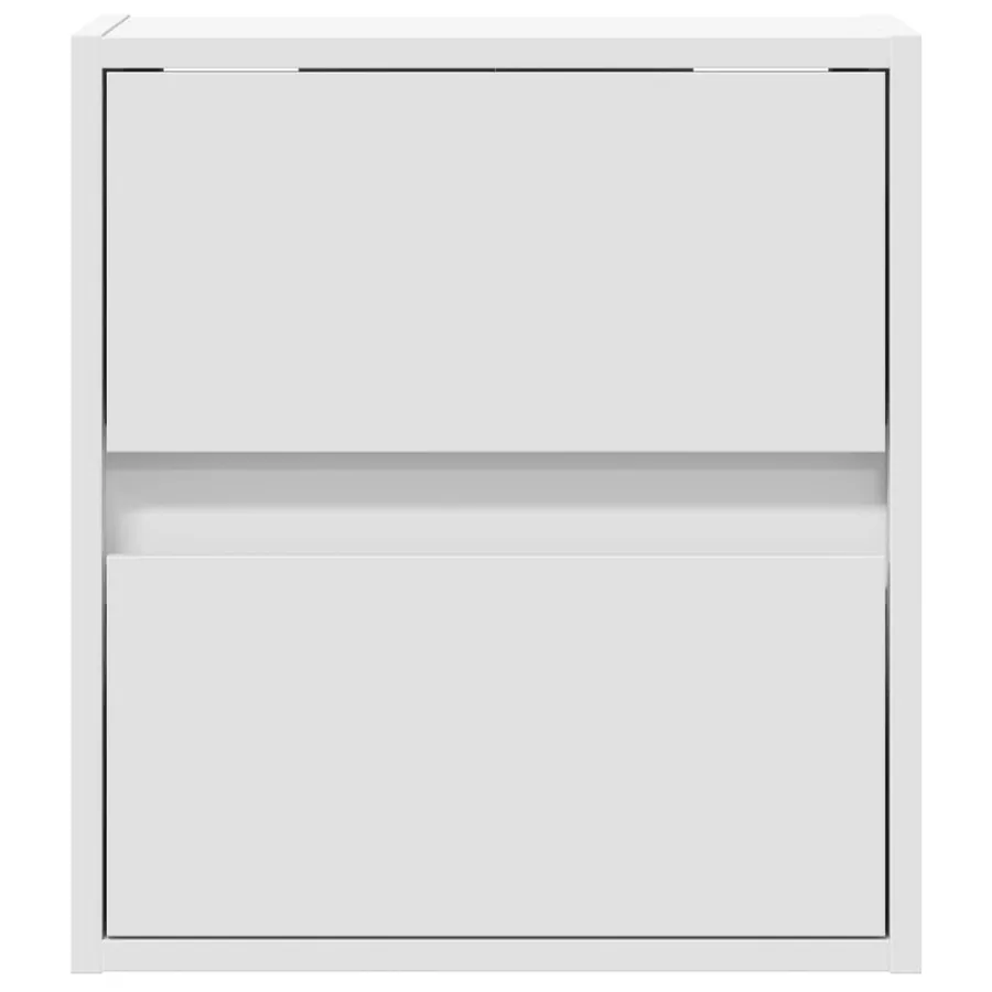 Tables de chevet murales avec lumières LED 2 pcs blanc - 6