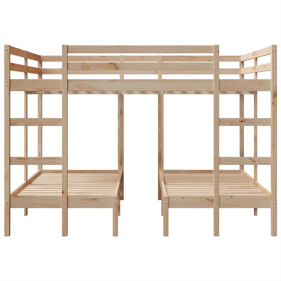 Lit superposé triple 160x200/80x160 cm bois de pin massif - 5
