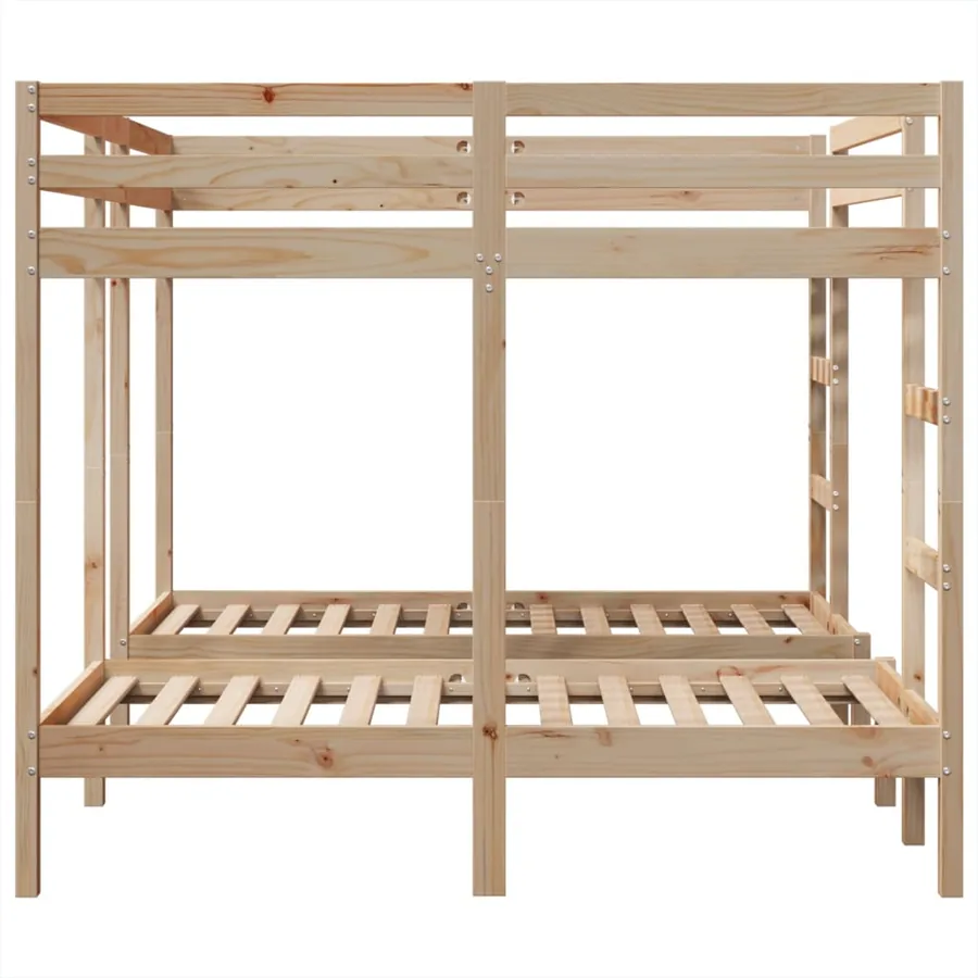 Lit superposé triple 160x200/80x160 cm bois de pin massif - 6
