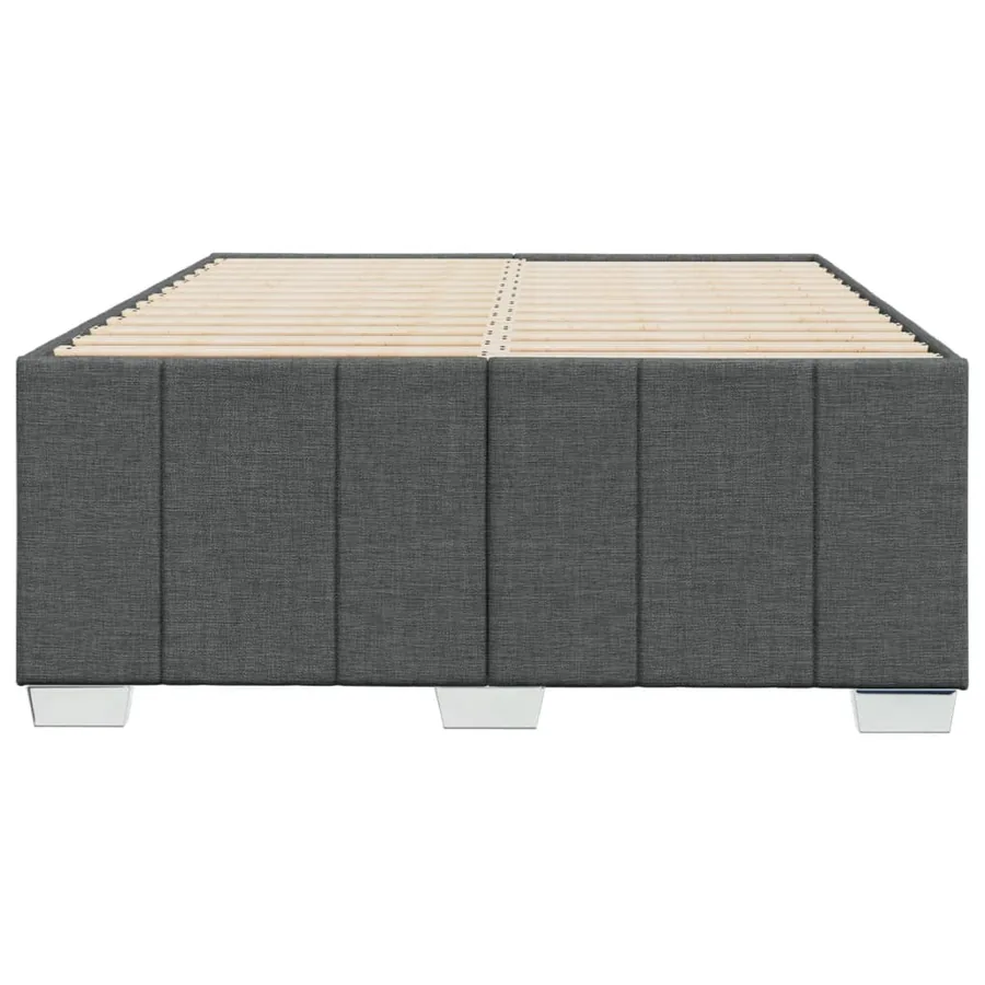 Cadre de lit sans matelas gris foncé 120x200 cm tissu - 4