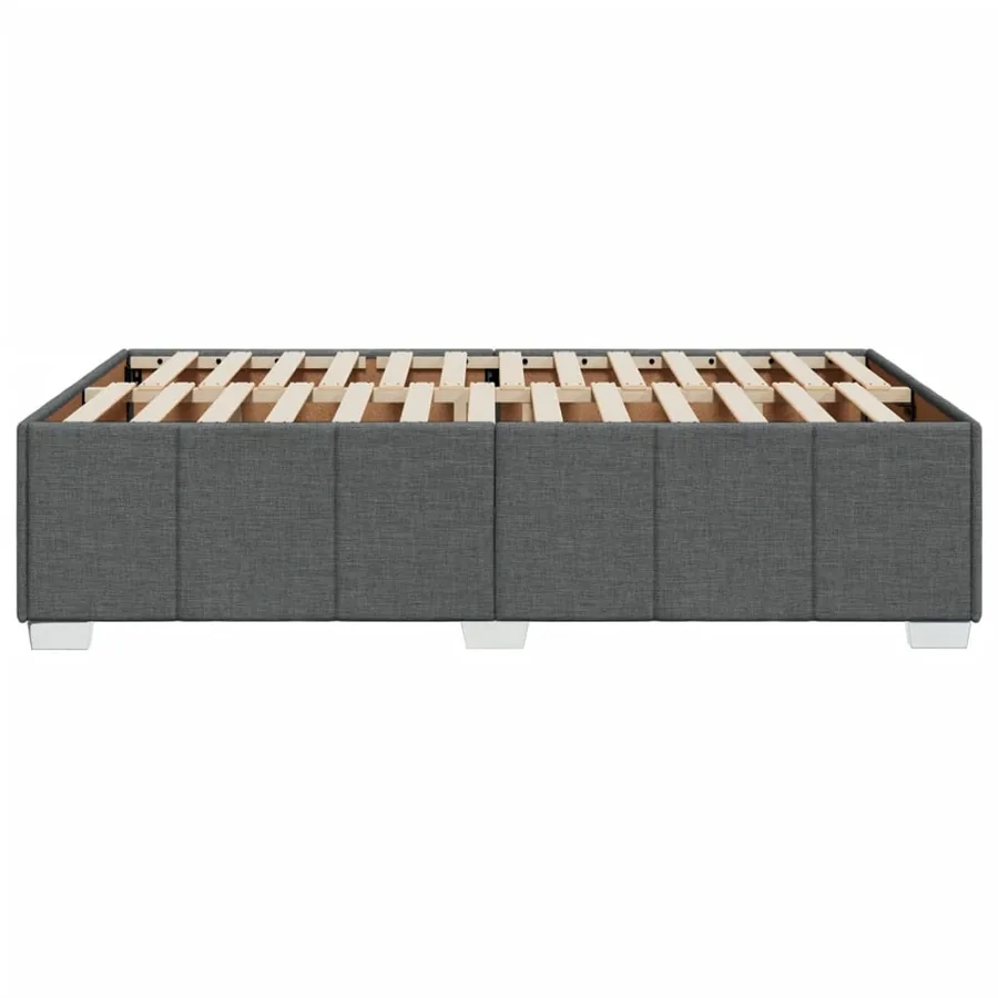 Cadre de lit sans matelas gris foncé 120x200 cm tissu - 5