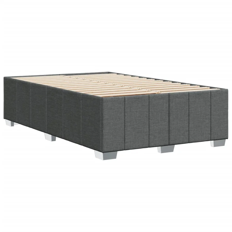 Cadre de lit sans matelas gris foncé 120x200 cm tissu - 6