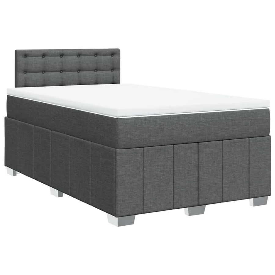 Sommier à lattes de lit avec matelas Gris foncé 120x200cm Tissu - 2