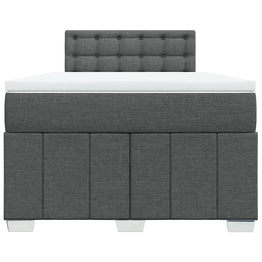 Sommier à lattes de lit avec matelas Gris foncé 120x200cm Tissu - 4