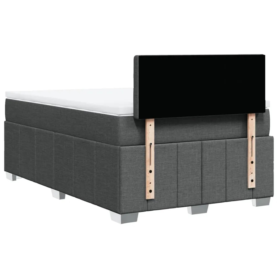 Sommier à lattes de lit avec matelas Gris foncé 120x200cm Tissu - 6