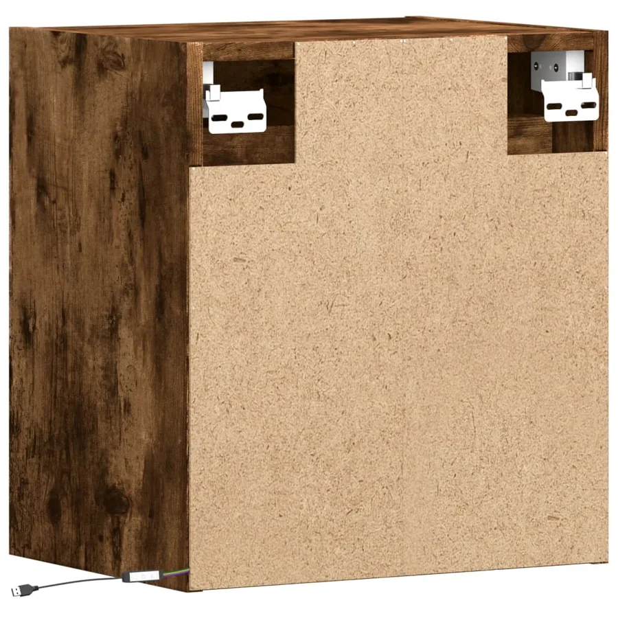Meubles TV muraux et lumières LED 2 pcs chêne fumé 41x31x45 cm - 8
