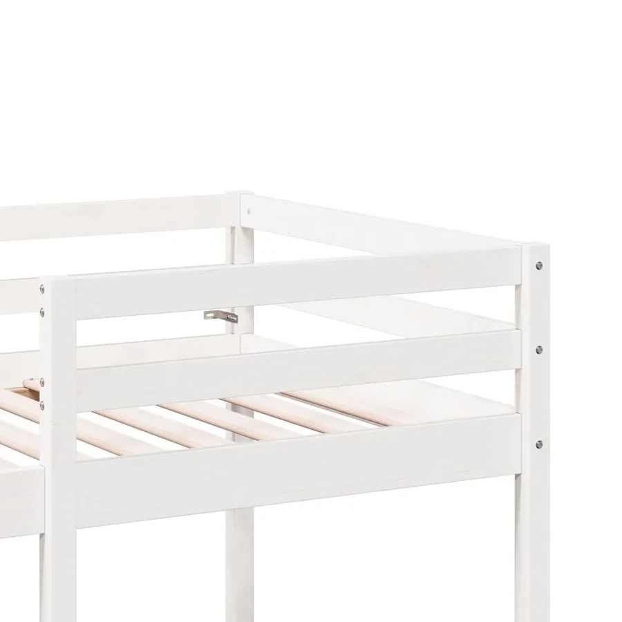 Lit mezzanine avec bureau et chaises blanc 75x190 cm pin massif - 8