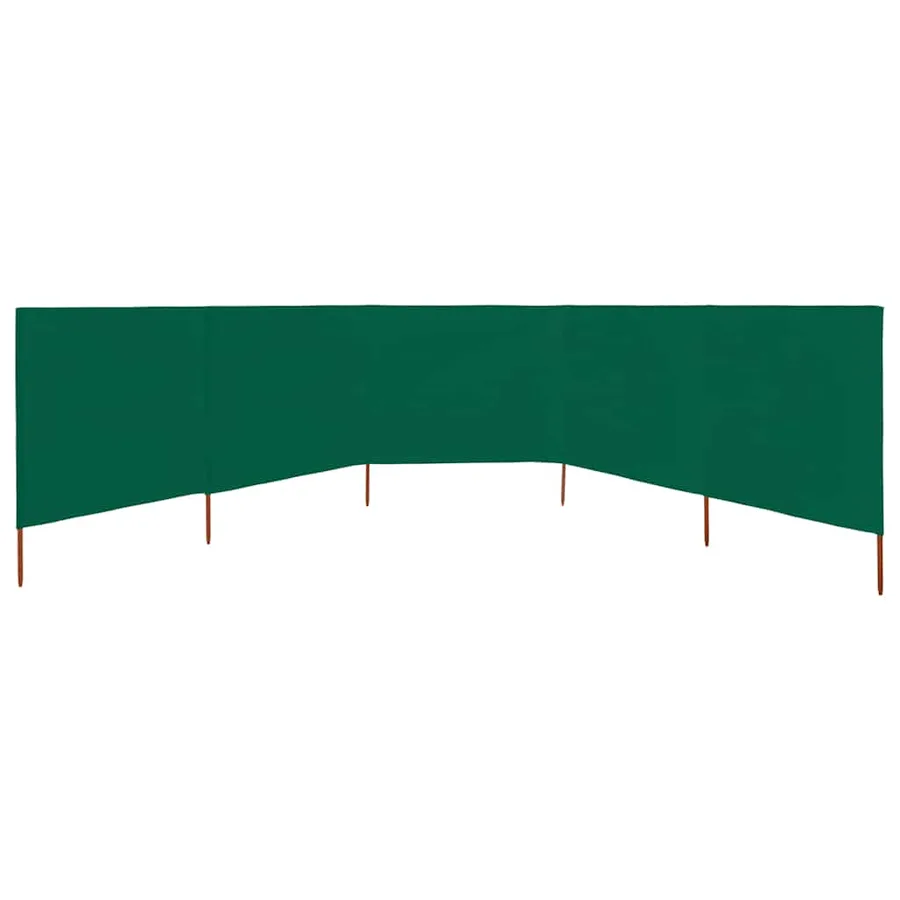 Paravent 5 panneaux Tissu 600 x 80 cm Vert - 3