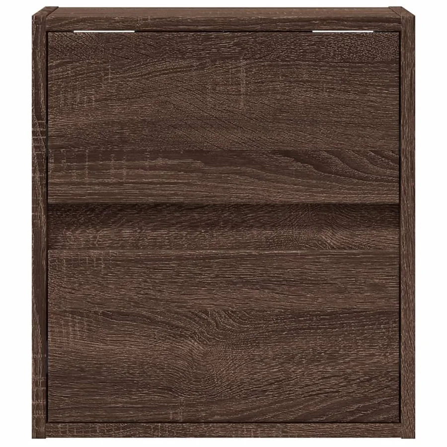 Tables de chevet murales avec lumières LED 2 pcs chêne marron - 6