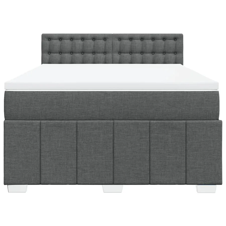 Sommier à lattes de lit avec matelas Gris foncé 160x200cm Tissu - 4