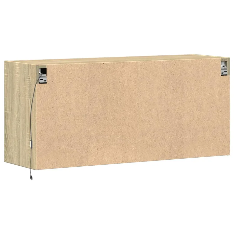 Meuble TV mural avec lumières LED chêne sonoma 100x31x45 cm - 8