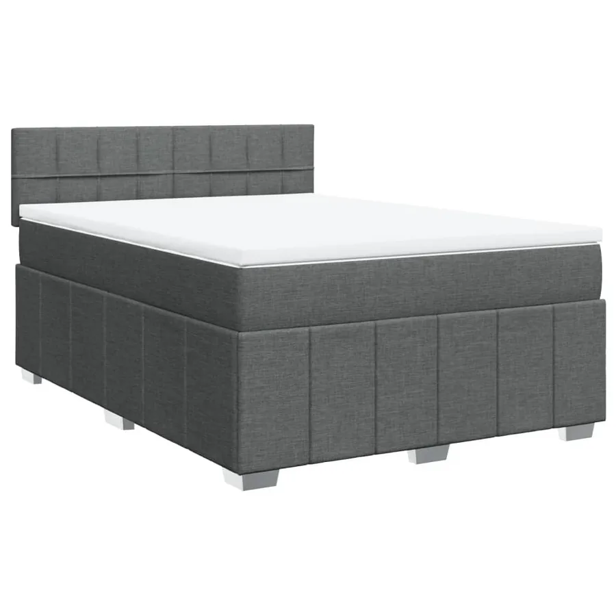 Sommier à lattes de lit avec matelas Gris foncé 160x200cm Tissu - 2
